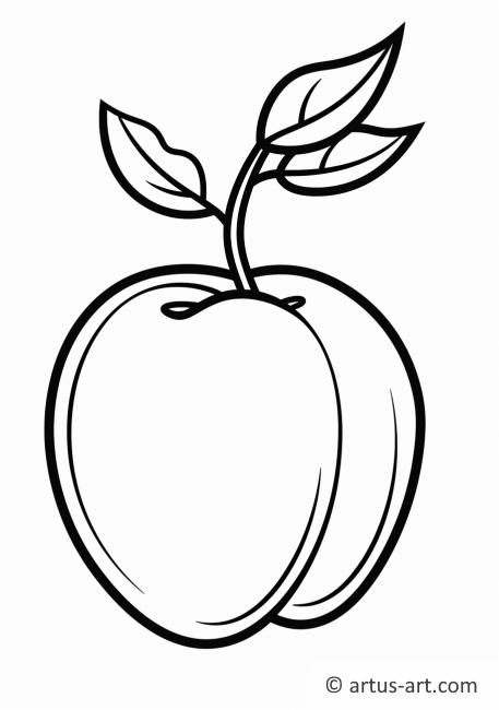 Peach Fruit Coloring Page